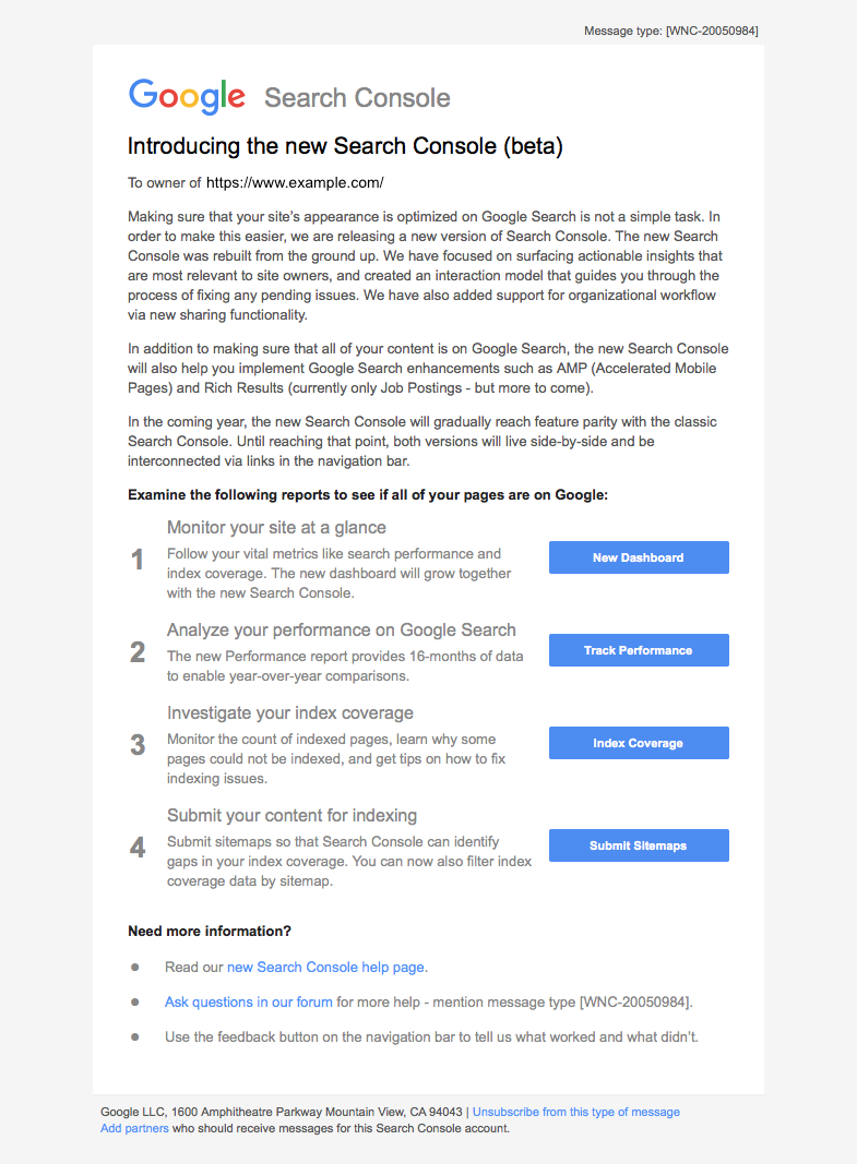 New Search Console introduction mail from Google.png