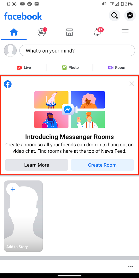Facebook Messenger Rooms intro banner on Facebook app copy.png
